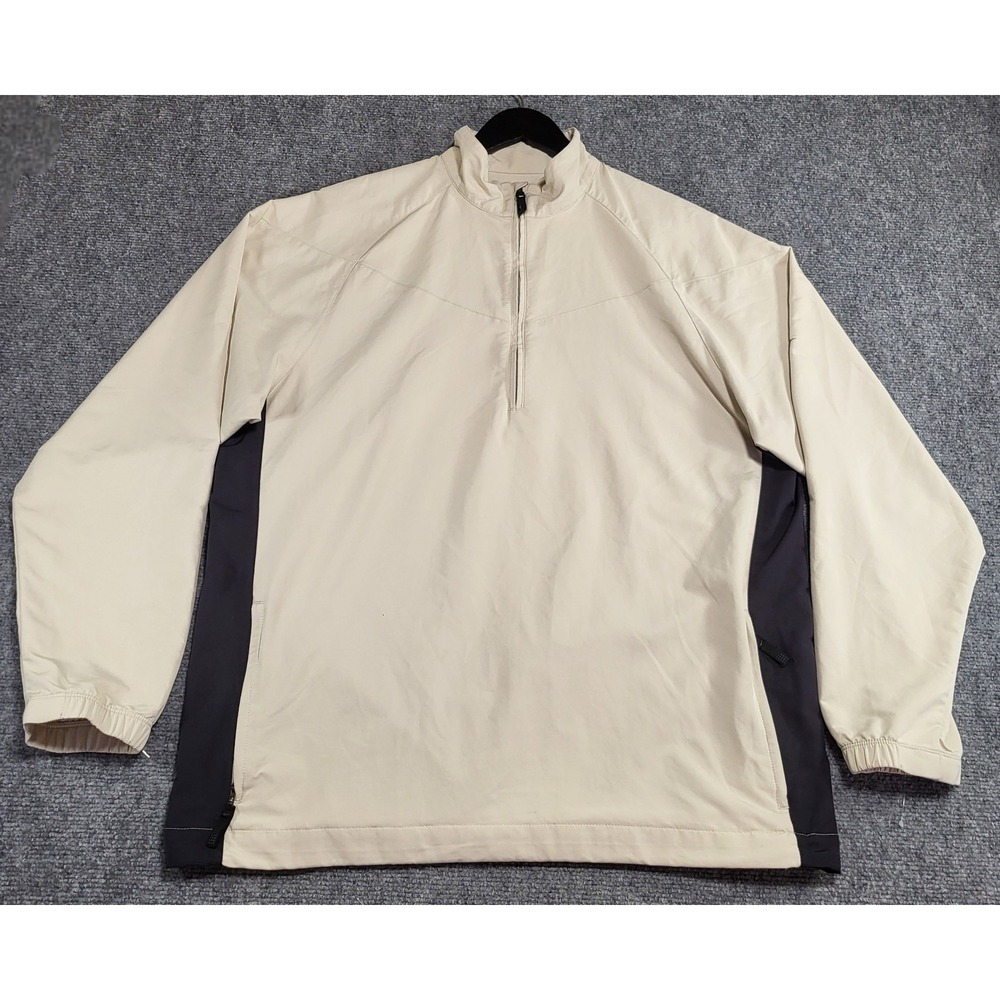 Nike Golf 1/4 Zip Long Sleeve Tan Black Pullover Windbreaker Men's Size Large